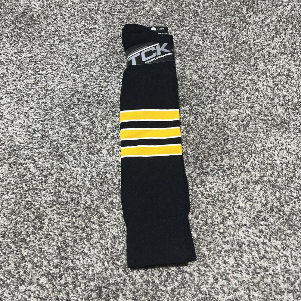 TCK Performance Yellow, Black and White Knee-High Striped XL NWT